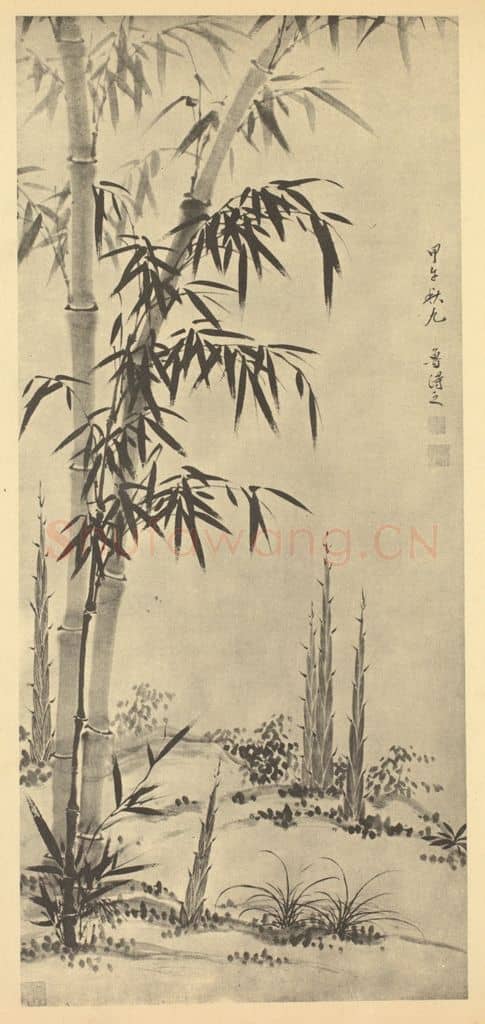明 鲁得之《竹》国画作品