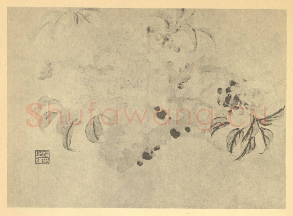 清 赵之谦《桃花》国画作品