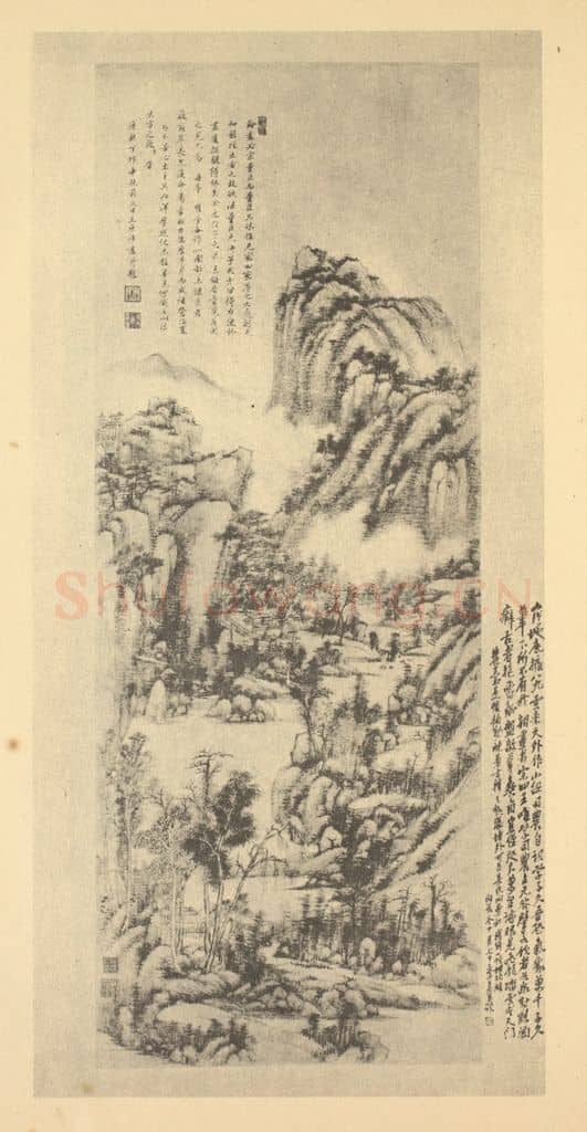 清 王原祁《山水轴(一)》国画作品