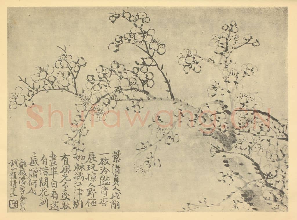 清 吴滔《梅花》国画作品