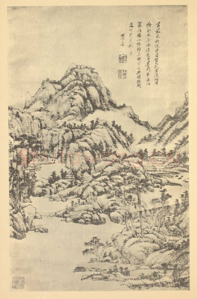 清 王原祁《山水轴（二十五）》国画作品