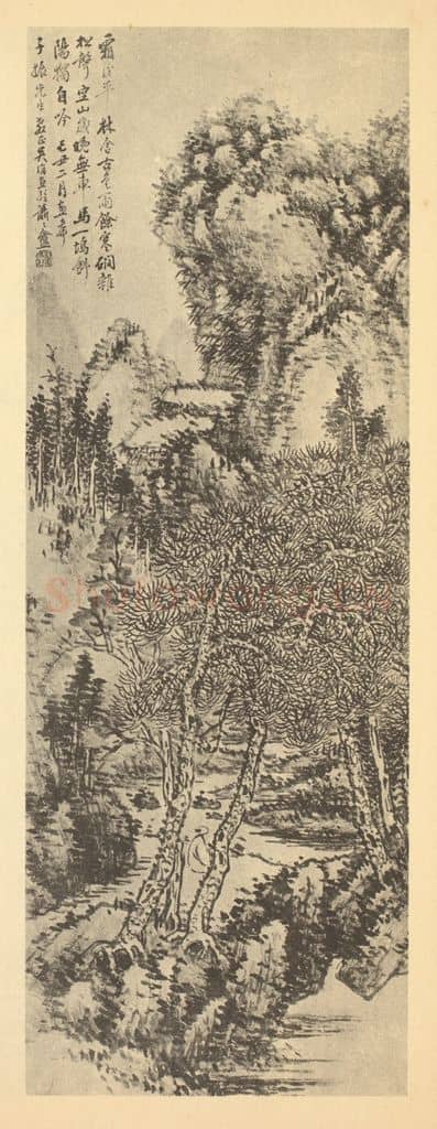 清 吴滔《山水轴（一）》国画作品