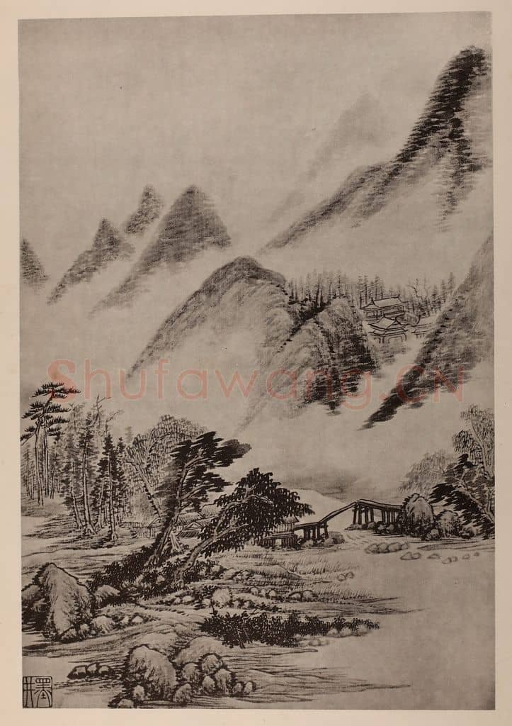清 吴历《山水册(四)》国画作品