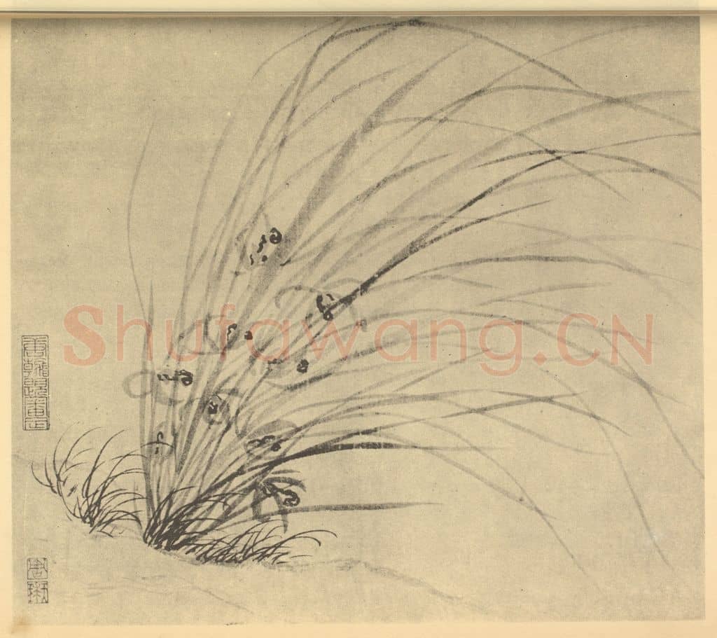 明 周天球《兰》国画作品