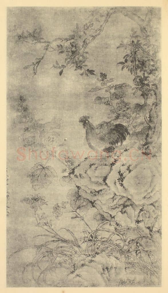 元 史杠《忠孝联芳图》国画作品