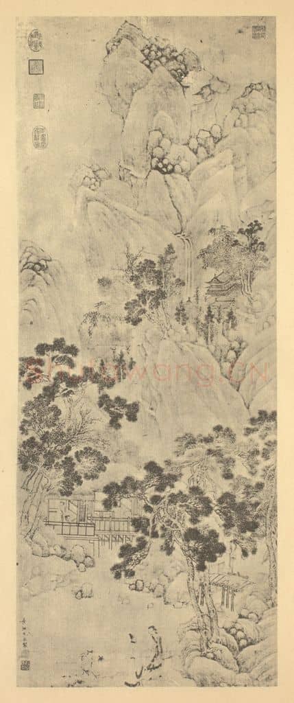 明 尤求《山水轴》国画作品