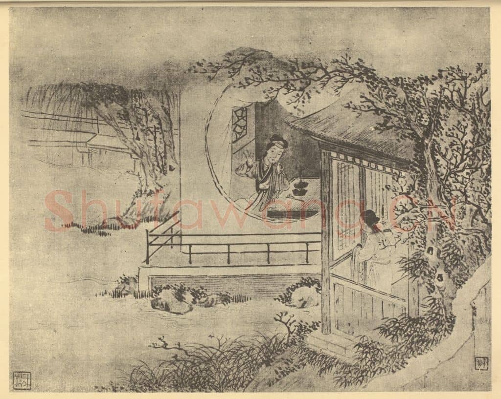 清 费丹旭《拟古士女图(十一)》国画作品