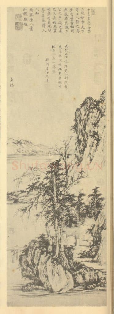 明 王绂《山水轴(六)》国画作品