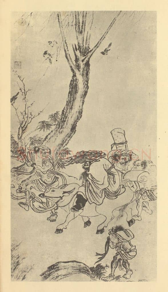 明 李士达《寒林钟馗图》国画作品