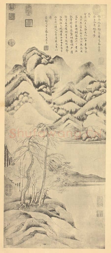 明 吴易《山水轴》国画作品
