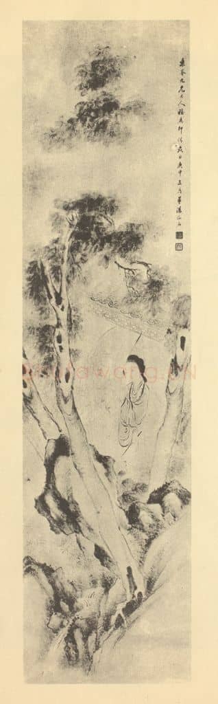 清 汤禄名《仕女图》国画作品