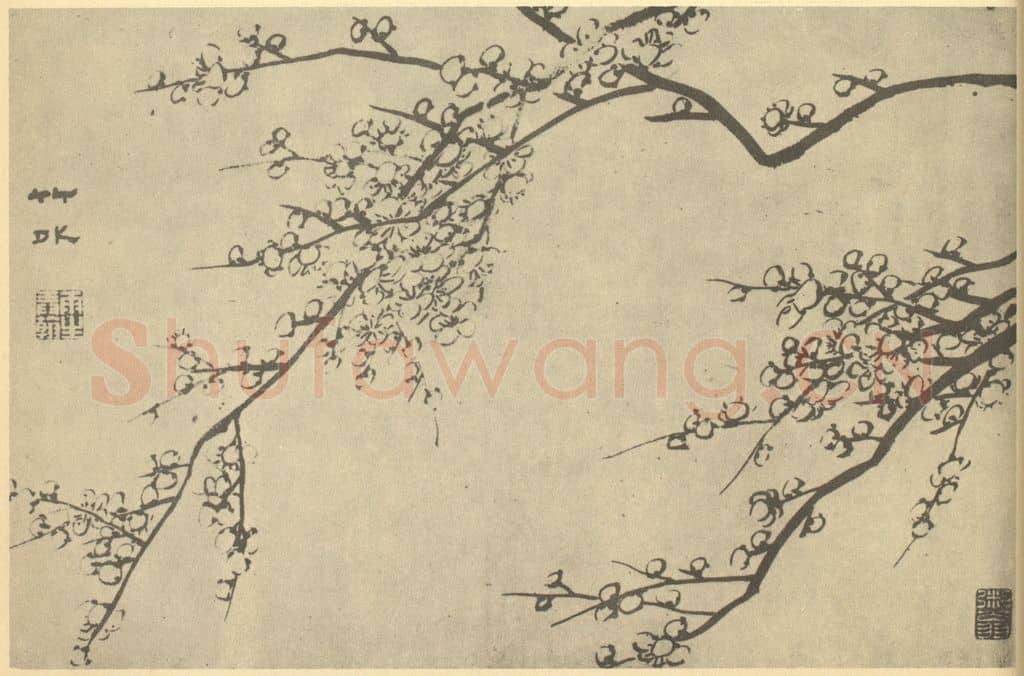 清 汤贻汾《梅花》国画作品