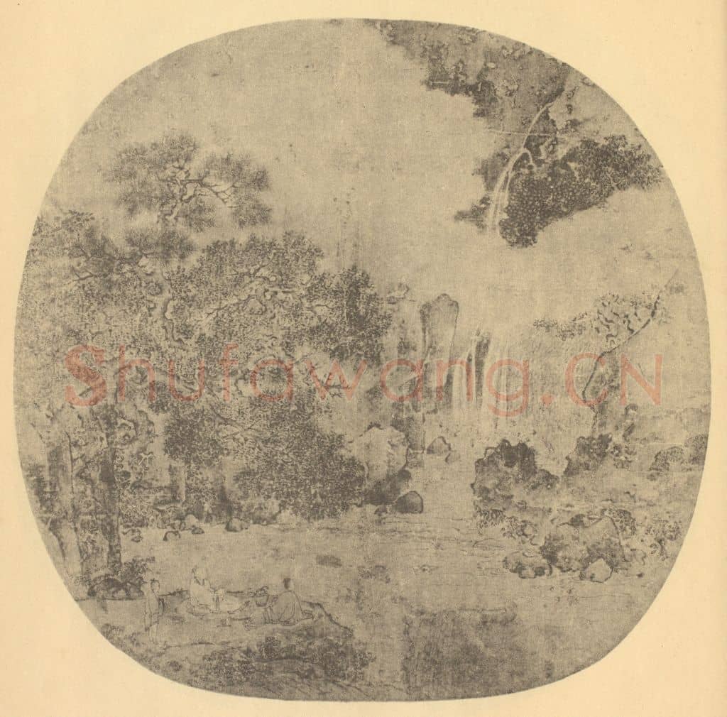 宋 李唐《山水扇面图》国画作品