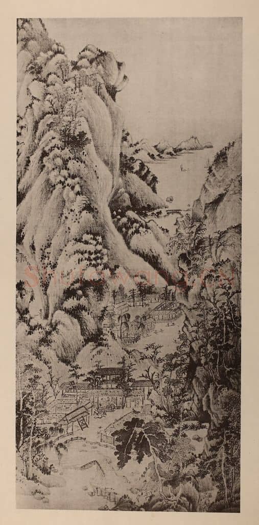 明 董其昌《摹王蒙·秋山行旅图》国画作品
