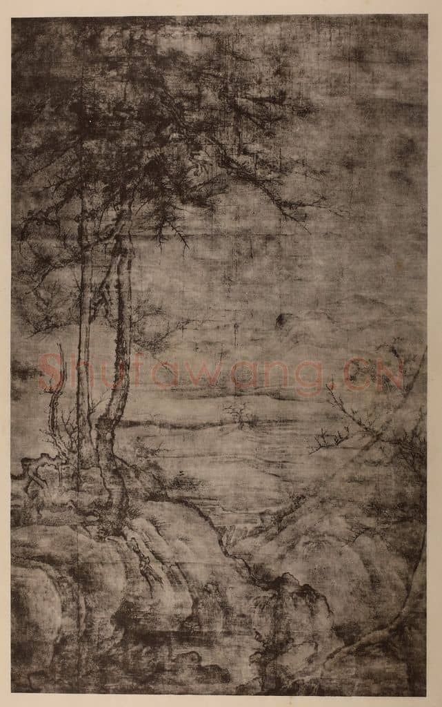 宋 李成《乔松平远图轴》国画作品