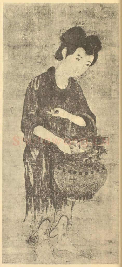 宋 宋人《画采芝仙》国画作品