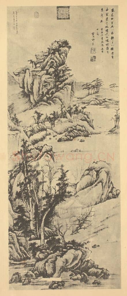 明 程嘉燧《山水轴(一)》国画作品