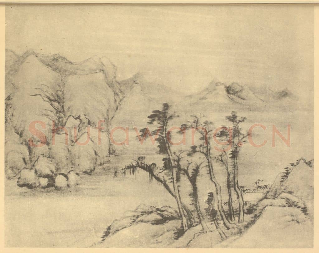 清 陆恢《山水图(十二)》国画作品