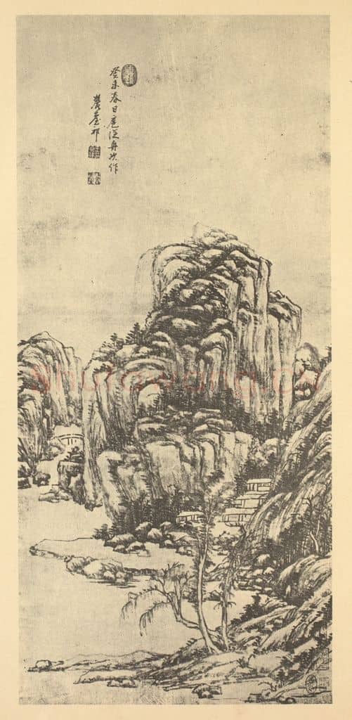 清 王原祁《山水轴（十二）》国画作品