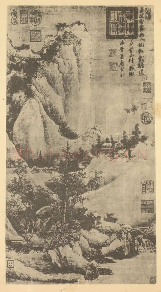 明 唐寅《山水轴(三)》国画作品