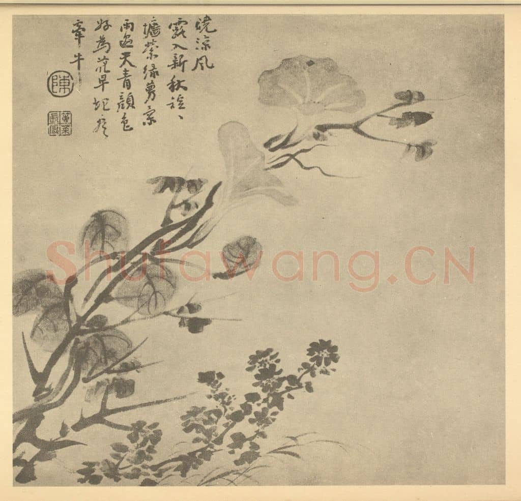 清 陈豪《牵牛花图》国画作品
