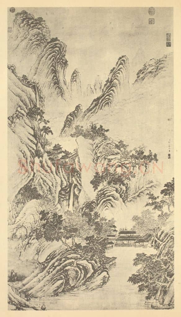 清 邹一桂《山水轴(三)》国画作品