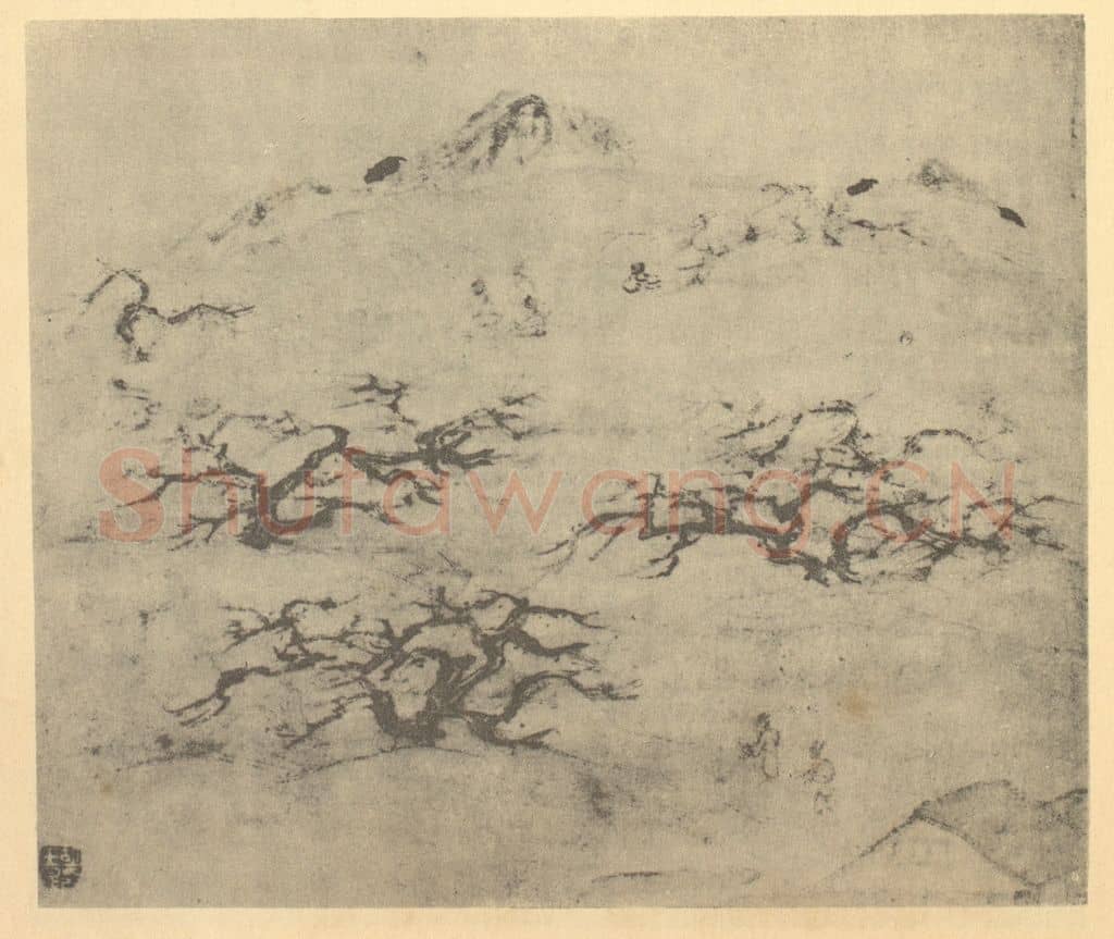 明 胡玉昆《山水图(十二)》国画作品