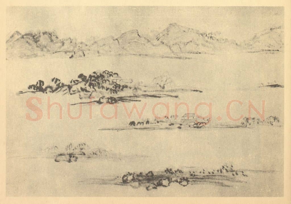 清 翁同龢《山水图(八)》国画作品