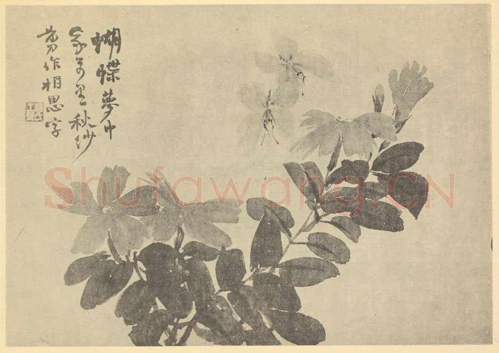 清 赵之谦《蝴蝶图》国画作品