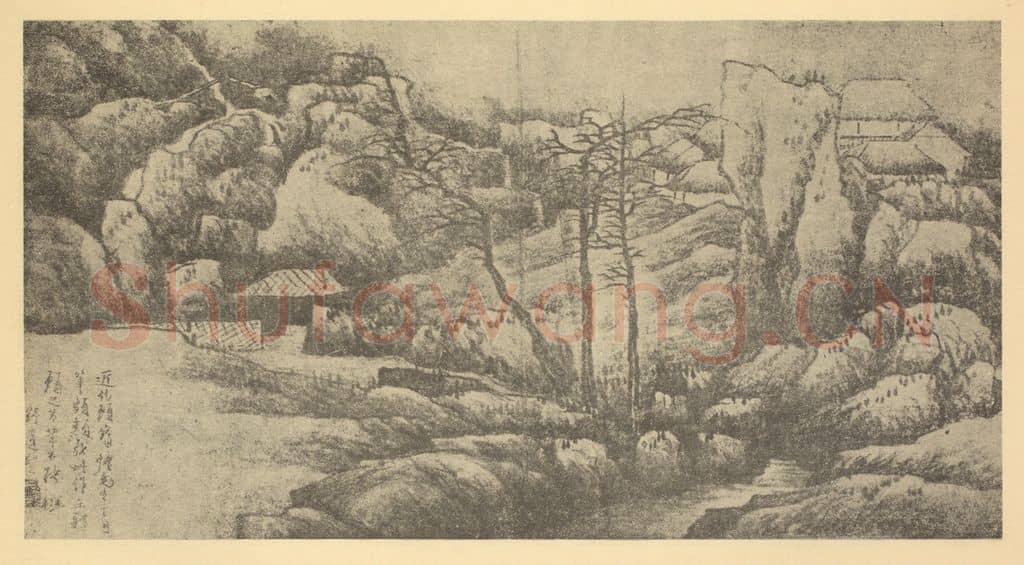 清 龚贤《山水图(八)》国画作品