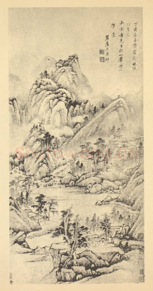清 王原祁《山水轴(十六)》国画作品