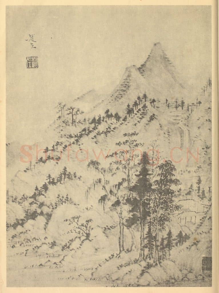 明 赵左《山水图（四）》国画作品