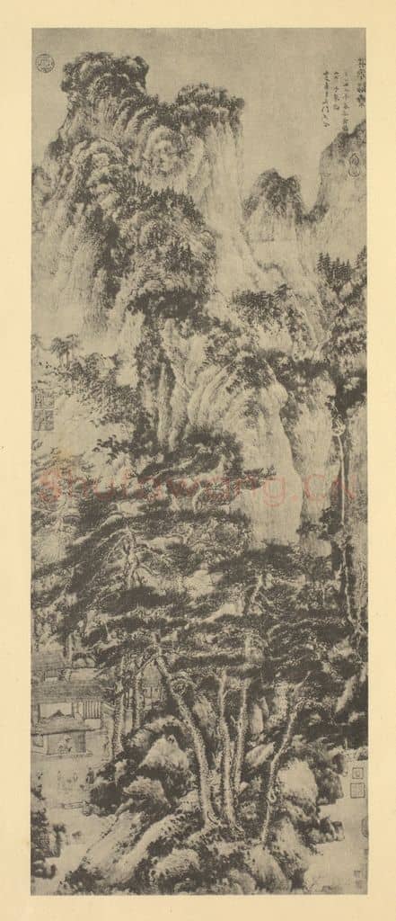 元 王蒙《山水轴(五)》国画作品