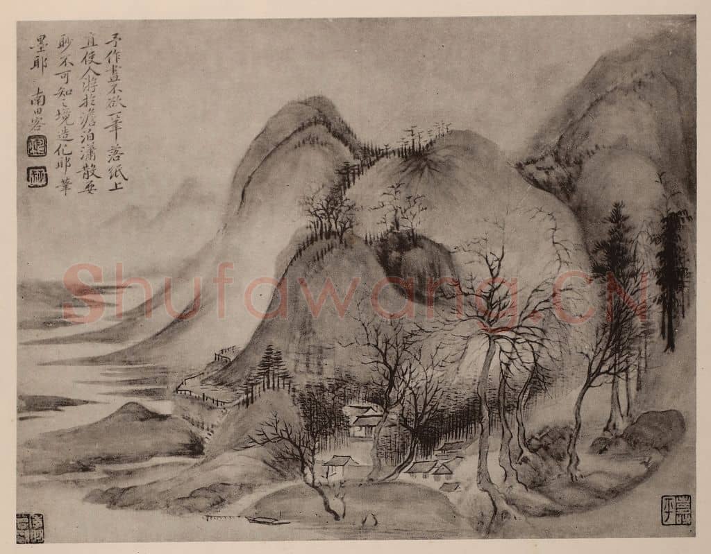 清 恽寿平《山水册(七)》国画作品