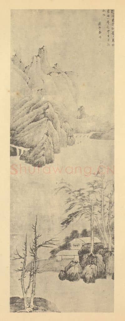 明 吕潜《山水轴》国画作品