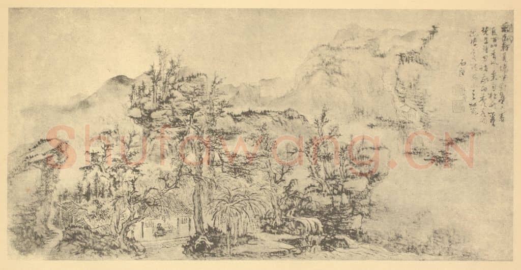 清 髡残《山水图（一）》国画作品