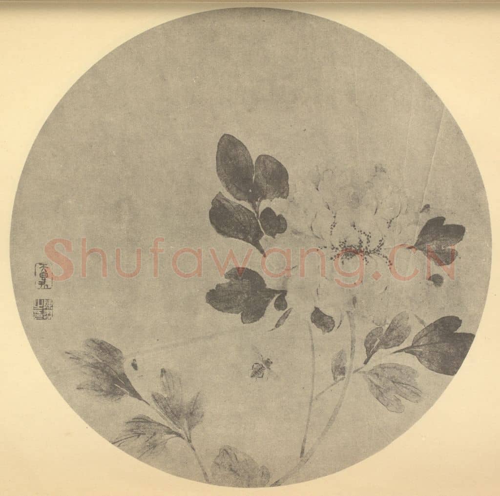 清 陈书《牡丹》国画作品