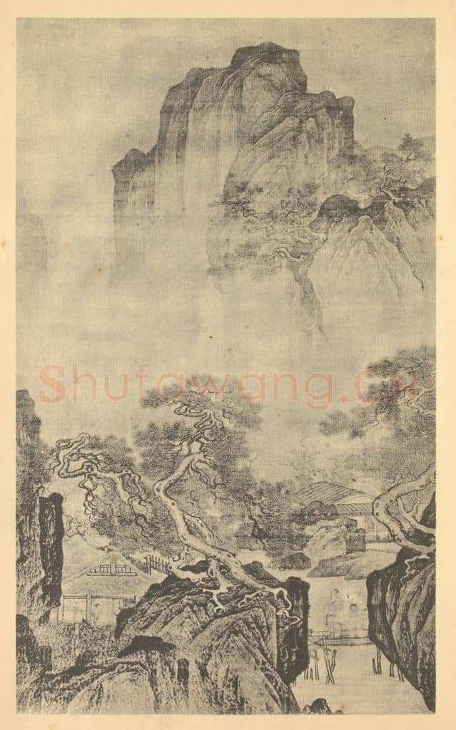 明 周臣《山水轴（三）》国画作品