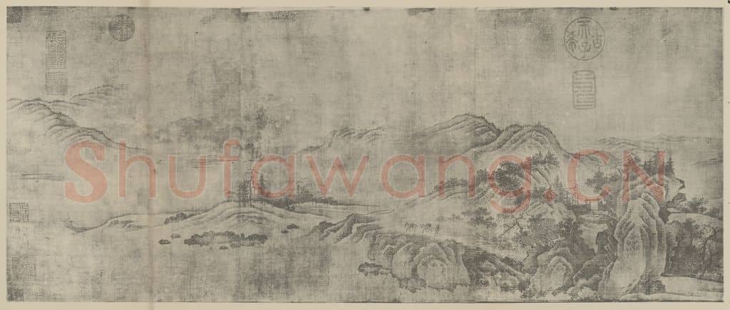 宋 燕文贵《秋山萧寺图卷(四)》国画作品