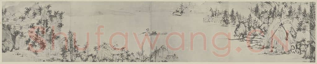 明 蓝瑛《仿梅道人山水卷(三)》国画作品