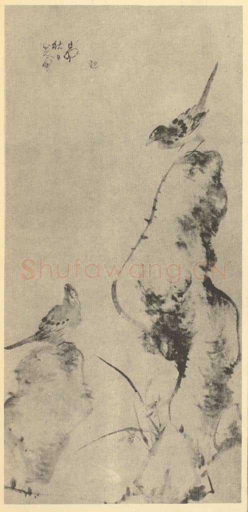 清 朱耷《画鸟》国画作品