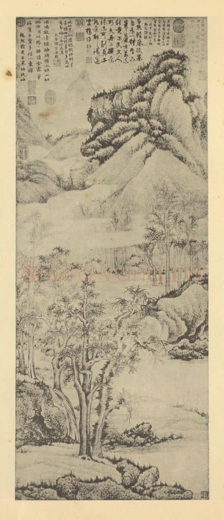 宋 巨然《山水轴(四)》国画作品