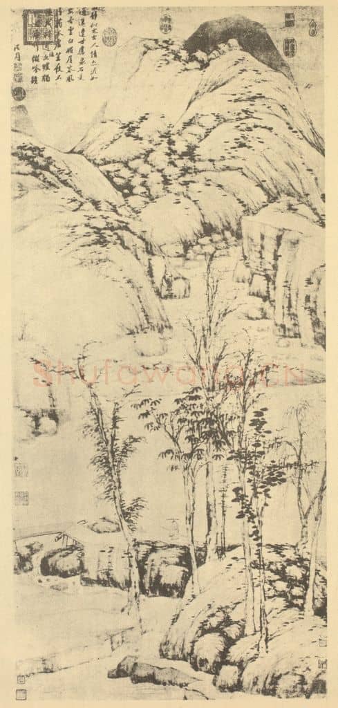 明 沈周《策杖图》国画作品