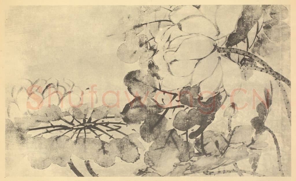 清 吴熙载《荷花》国画作品