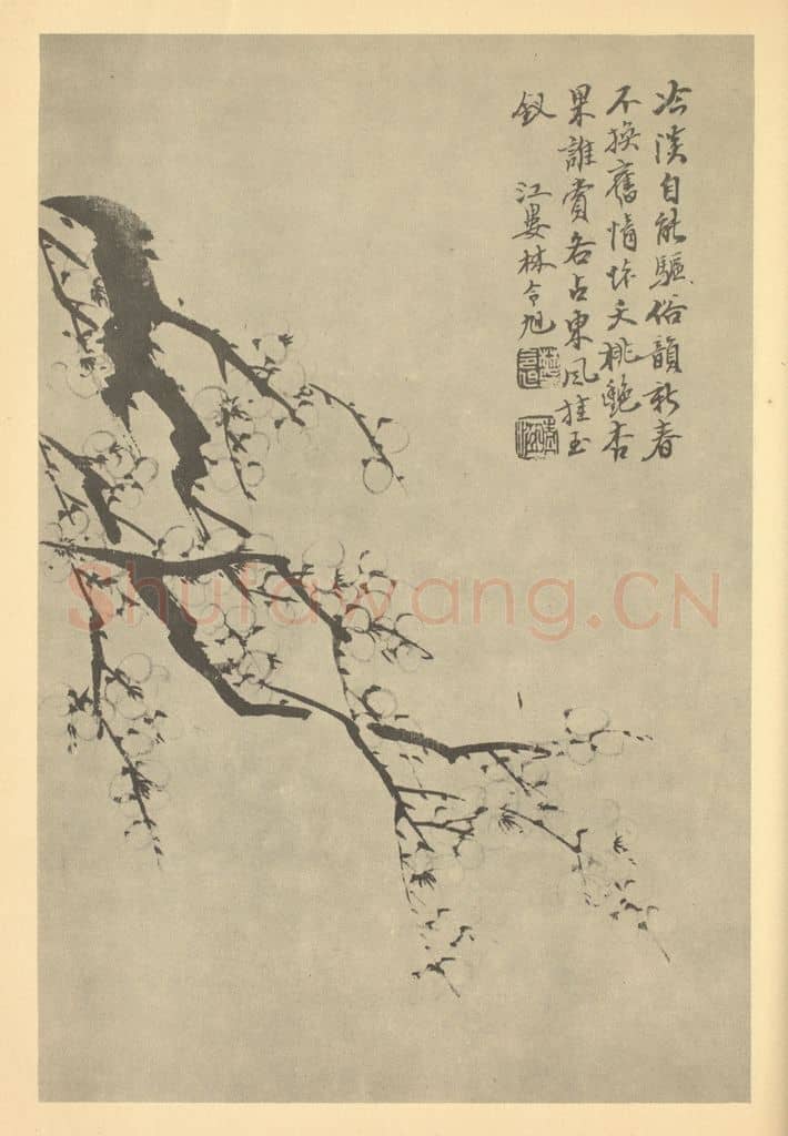 清 林令旭《梅花(五)》国画作品
