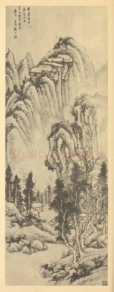 清 顾澐《山水轴(五)》国画作品