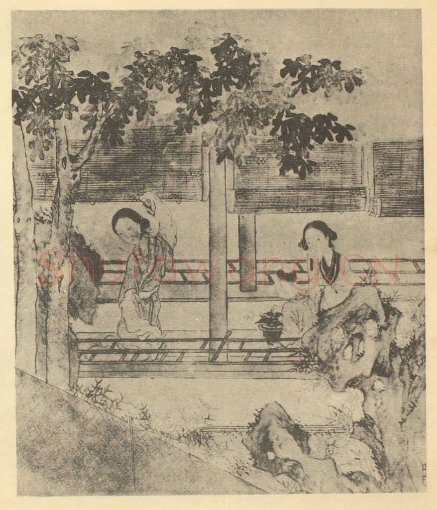 清 改琦《士女图(六)》国画作品