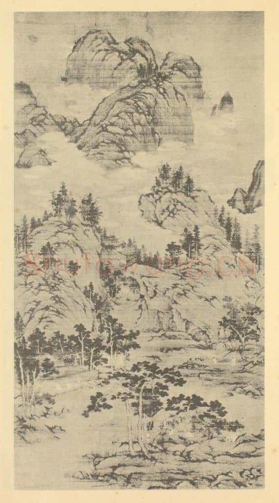 元 盛懋《山水轴(四)》国画作品