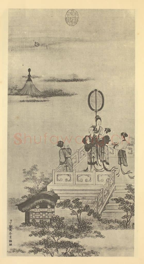 清 丁观鹏《画人物》国画作品