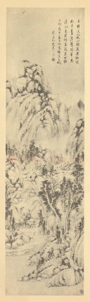 清 奚冈《山水轴（四）》国画作品